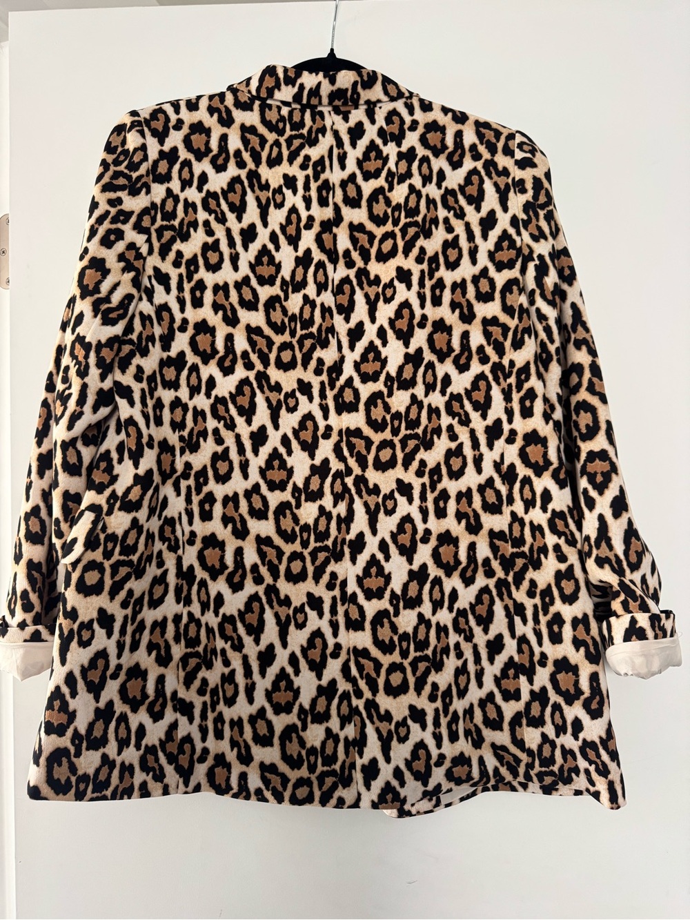 Express Leopard Print Blazer in Tan Black Cream - Picture 2 of 6